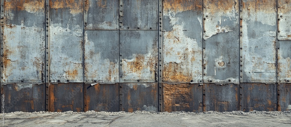 Aufkleber Aged metal wall. with copy space image. Place for adding text or design