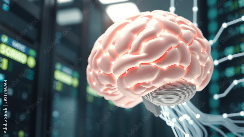 Poster Human Brain Illuminated by Technology