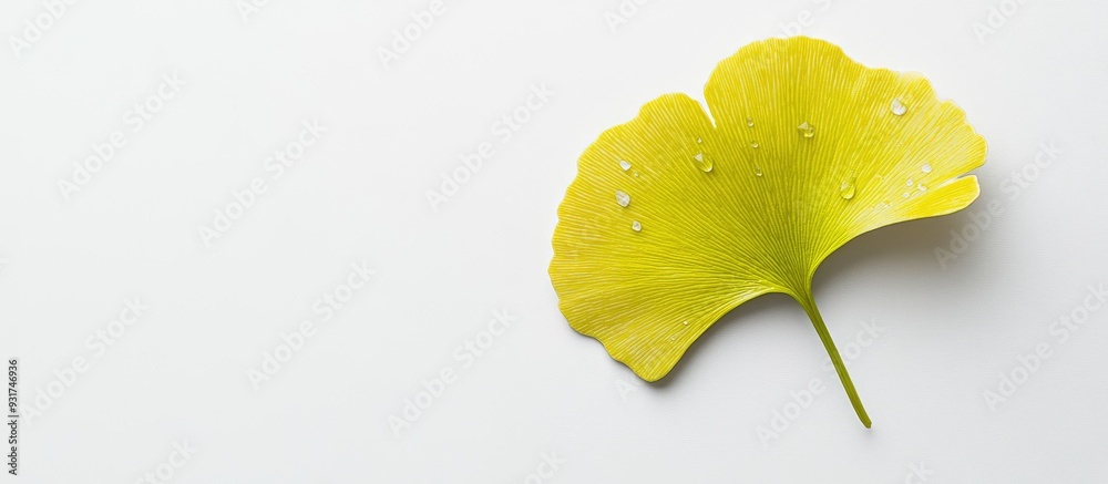 Fototapete ginkgo leaf against a white background. with copy space image. place for adding text or design