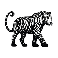 tiger vector illustration silhouettes design , tiger image free design 