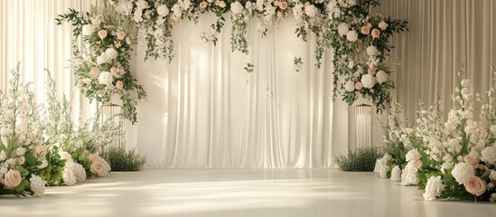 Beautiful elegant romantic wedding decor. with copy space image. Place for adding text or design