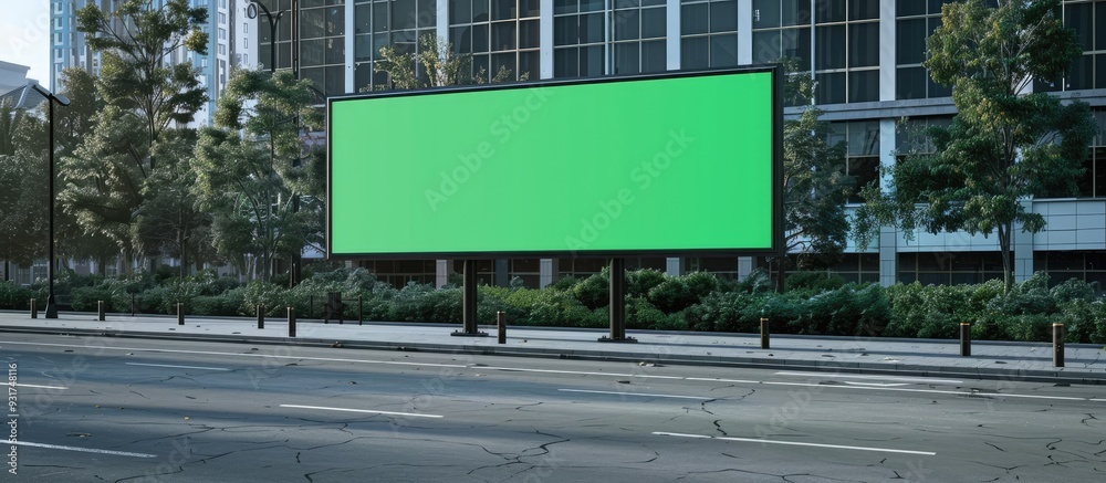 Poster Large empty billboard on a street wall banners providing space to insert your own text. with copy space image. Place for adding text or design