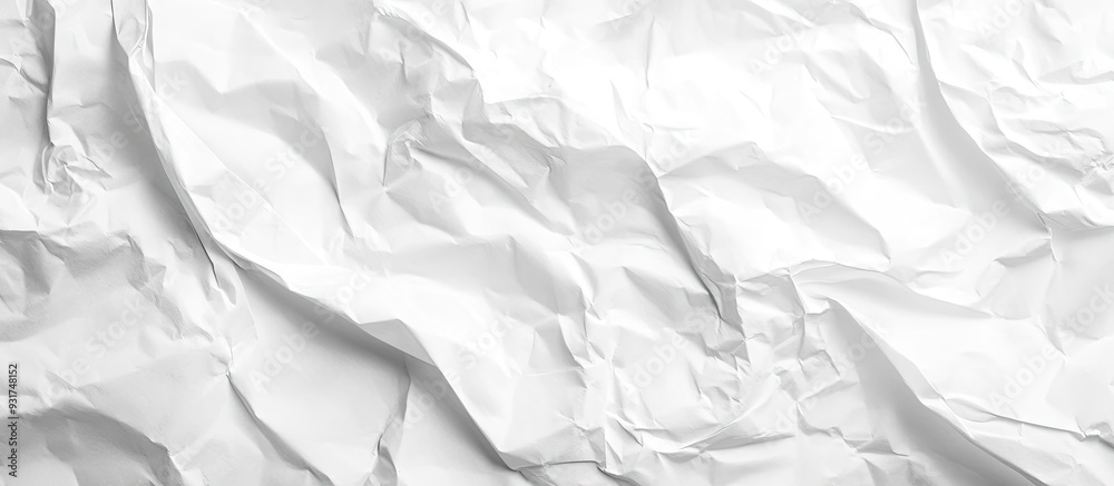 Poster Blurred texture background of wrinkled white paper. with copy space image. Place for adding text or design