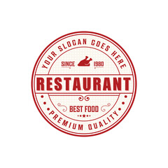Premium vector retro vintage badge restaurant logo design.