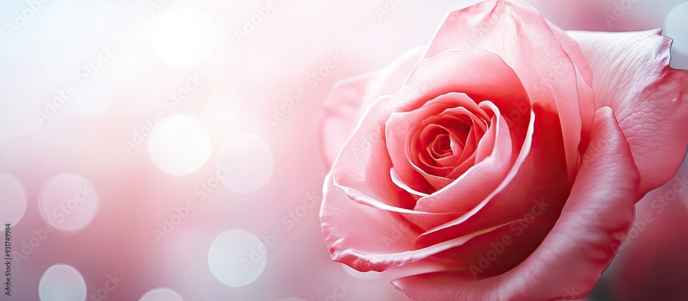 Poster a blurred rose during the month of love. with copy space image. place for adding text or design