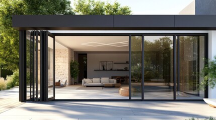 Modern Home With Sliding Glass Doors