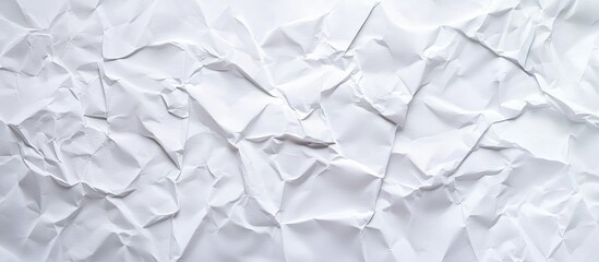 Obraz premium Paper on a light white background Crumpled paper wallpaper Texture of a crumpled paper sheet Copy space