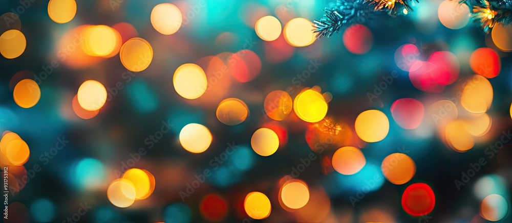 Fototapete abstract bokeh backdrop christmas bokeh lights with a soft focus blurred background. with copy space