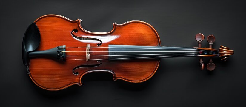 Classic violin against a black background. with copy space image. Place for adding text or design