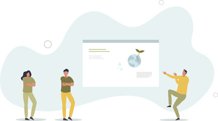 Knowledge and study about planet conservation.flat design with people.