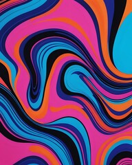 Abstract background with flowing waves of vibrant colors, ideal for graphic design projects.