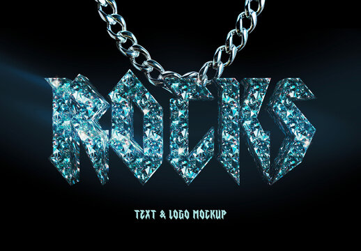 3D Diamond Text Effect Mockup With Generative AI