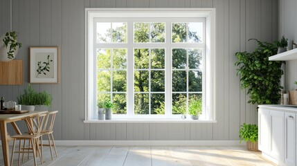 Fototapeta premium Kitchen Interior with Window View