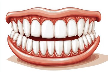 Obraz premium Illustration of teeth and gums with detailed anatomy