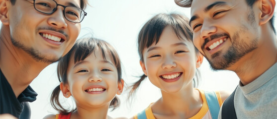 Happy family smiling together