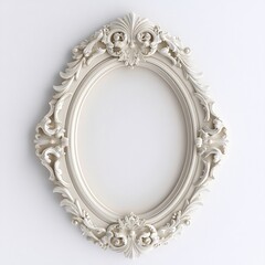 Elegant Baroque Style Frame Template on White Background