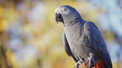 Obraz premium Close Up of a Grey Parrot