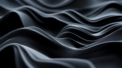 Obraz premium A 3D rendering of a wavy, dark background.