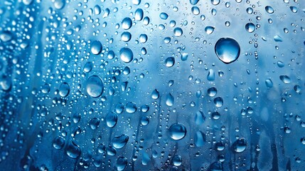 Water drops on the window natural background closeup of photo : Generative AI