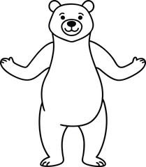 Delightful bear coloring page for children featuring charming black and white illustrations. Ideal for hours of creative fun!

