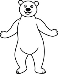 Cute bear coloring page designed for children. Black and white illustration to bring out their artistic side!

