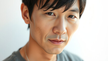 Fototapeta premium Close-up portrait of a young man with a subtle smile