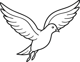 Perfect for young artists, this flying bird coloring page features a clean black and white graphic for easy coloring.





