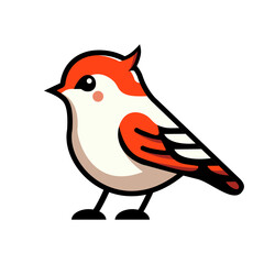cute little red bird perfect for team sport club mascot observation flat vector illustration design