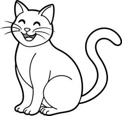 Delightful cat coloring book page: perfect for children to enjoy coloring and enhance their artistic skills.
