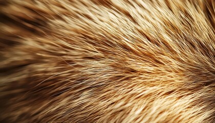 Fototapeta premium Close-up view of vibrant, soft fur texture highlighting various shades of brown and golden colors, perfect for nature-themed projects.