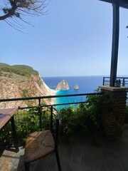 Ocean view from a restaurant