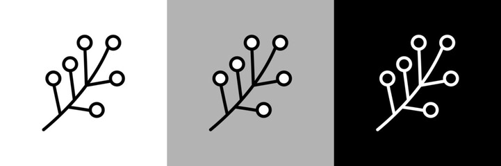 シンプルな線画のノイバラの実のベクターアイコン