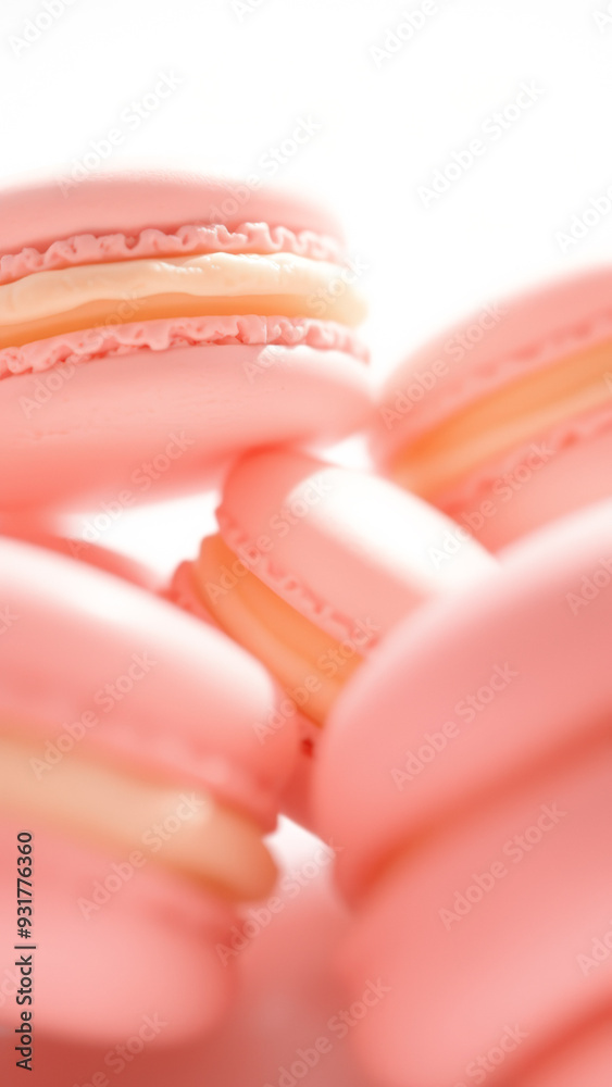 Canvas Prints Close Up of Pink Macarons