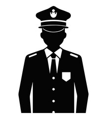 police officer silhouette vector illustration