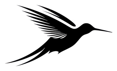 Obraz premium PNG Hummingbird silhouette animal monochrome.