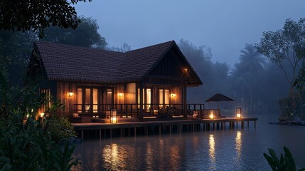 Fototapeta premium Lakefront Cabin
