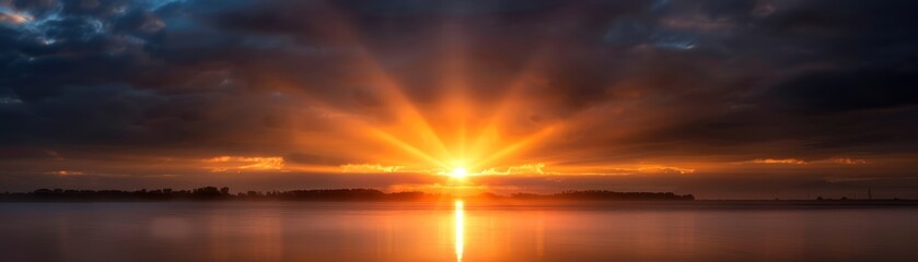 Fototapeta premium lakes, rivers, sunsets, golden hour