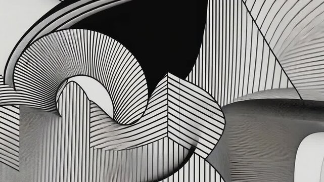 Minimalist Black and White lines with sweeping motion