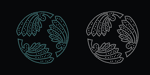 Rhinestone flower vector Design. Unique modern rhinestone flower vector design, element vector design for Illustration of rhinestones in the form of a necklace. Flower Transfer Rhinestone.