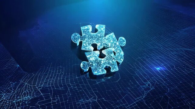 Digital Puzzle Piece with Technology Circuit for Innovation and Problem-Solving Concepts