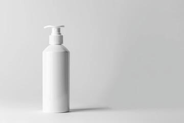 White cosmetic bottle on white background Blank label for branding mockup