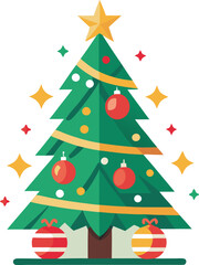 Christmas tree  vector illustration design graphic Art.