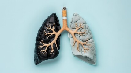Image of lungs transforming from blackened to healthy, symbolizing the healing process after quitting, Quit smoking, Recovery and healing
