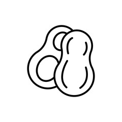 Peanut outline icons, minimalist vector illustration ,simple transparent graphic element .Isolated on white background
