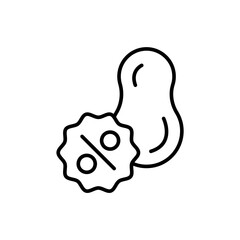 Peanut sale outline icons, minimalist vector illustration ,simple transparent graphic element .Isolated on white background