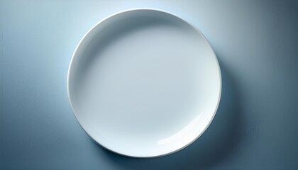 シンプルな丸くて大きな白いお皿、シンプルなグラデーション、シンプルな背景画像 Generated by AI