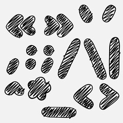 Trendy abc, signs, brackets, quotes, handwritten like a child. Vector lettering illustration for graphic tee shirt. Print to party, sticker, banner, badge, design, flyer, web, advertising