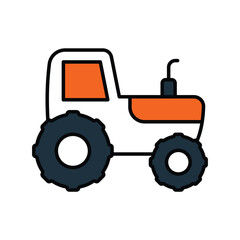 tractor color line icon with white background vector stock illustration