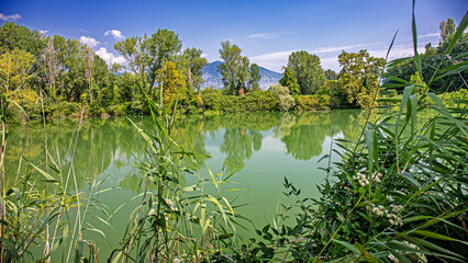 Iseo lake and sebino natural park in lombardy italy