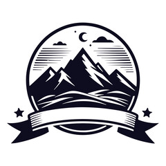 mountain vintage vector Silhouette vintage mountain design for t-shirt and amazon book cover ,
coloring book design, fission design, logo design